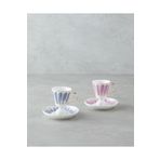 English Home Winnie Porselen 4 Parça 2 Kişilik Kahve Fincan Takımı 90 ml Pembe - Mavi