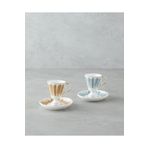 English Home Winnie Porselen 4 Parça 2 Kişilik Kahve Fincan Takımı 90 ml Yeşil-Turuncu