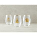 English Home Yılbaşı Christmas Match Cam 3'lü Meşrubat Bardağı 350 ml Gold