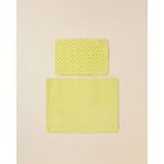 English Home Zigzag Line Kaydırmaz Taban Banyo Paspası Seti 60X80 cm + 40X60 cm Limon Yeşili