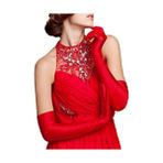 EngStore Kırmızı Saten Gece Eldiveni