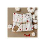ENHA BABY %100 Pamuk Ranforce Kumaş Lastikli Bebek Çarşafı-kırmızı Kalp-(70X110X5)(60X120X10)