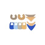 Enhitbaby %100 Pamuk - Sıvı Geçirmez Önlük 10'lu Premium Set - Mavi