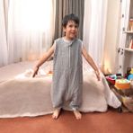 Enhitbaby Çift Kat Müslin Uyku Tulumu, Pamuk, , Rahat Kalıp - 3 - 4 Yaş - Açık Gri