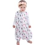 Enhitbaby Çocuk Bebek Uyku Tulumu Müslin Pembe - Beyaz 0,5 tog Rahat Kullanım Özellikli - 3 - 4 Yaş