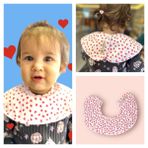 Enhitbaby Sıvı Geçirmez Yuvarlak Yaka Bebek Önlük %100 Pamuk 0-2 Yaş Kırmızı