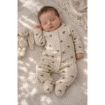 ENİA BABY Kız Bebek Pamuklu Patikli Yenidoğan Tulum 3-6 Ay