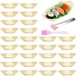 EnigmaticE 1set Yemek Kaseleri, 12 Cm/4 Inç Çam Ağacından Yapılmış Ahşap Kaseler, Cımbız ve Fırça, Tek Kullanımlık Sofra Takımı (Yurt Dışından)