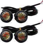 Enigmatice Adet Araba 12V 23MM Çift Renkli Switchback 4014 12 LED Drl Kartal Göz Gündüz Işığı (Yurt Dışından) - Siyah