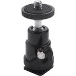 EnigmaticE Mini Top Kafa [2 Paket] Sıcak Ayakkabı Montaj Adaptörü ile 360 Derece 1/4 Inç Küçük Top Kafaları Dslr Kamera, Video Kamera, Flaş, Işık Standı, Tripod Için Hafif Döner Mikro Top Kafası (Yurt Dışından) - Siyah