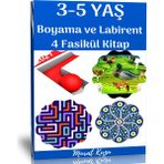 Enine Boyuna Eğitim 3-5 Yaş Boyama Ve Labirent Kitap Seti (4 Fasikül Kitap)