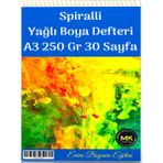 Enine Boyuna Eğitim Büyük Boy Yağlı Boya Defteri A3 250 gr