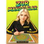 Enine Boyuna Eğitim Zor Mandalalar Boyama Kitabı (Arkası Boş – Spiralli)
