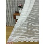 Enine Çizgili Etek Ucu Desenli Tül Perde, 100x260, Sık Pile, 1/3