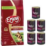 Enjoy Kuzu Etli 15 kg Köpek Maması+Reflex Plus 5x400 gr Konserve Köpek Maması