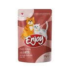 Enjoy Pouch Sos İçinde Et Parçacıklı Kuzu Etli Yetişkin Kedi Maması 85 Gr X 44 Adet