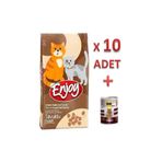 Enjoy Tavuklu Yetişkin Kedi Maması 1 kg x 10 Adet + 400 gr Konserve Hediyeli Set