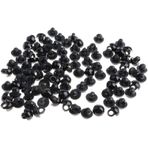 EnjoyMSS 200 adet 7.5mm (100 adet) ve 9mm (100 adet) plastik siyah mantar kubbeli dikiş düğmeleri DIY hayvan oyuncaklar gözler burun