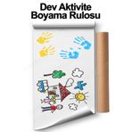 Enjoymydesign Boyama Kağıdı 2.5 Metre Rulo - Bebek, Çocuk Ve Hobi Için Boş Çizim Kağıdı Beyaz