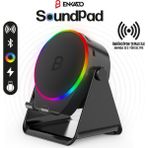 Enkado EKD-S10 5W Bluetooth + Temasla Ses Yükselten Indüksiyon Hoparlör 2000 Mah Rgb Işıklı Standlı 5in Speaker - Siyah