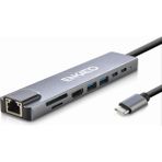 Enkado EKD-TP42 Type-C To To HDMI 2pd 2 USB 2.0 HDMI 4K + Sd/tf Ethernet 100MBS Mult - KR0025-5N6LX - Çok Renkli