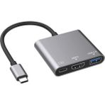 Enkado EKD-TP43 3'ü 1 Arada Type-C Hub Adaptör 4K HDMI Usb3.0 ve Pd Şarj Destekli Metal Dönüştürücü - Seçeneksiz