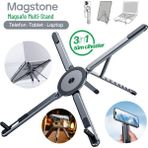 Enkado Laptop Stand Katlanabilir Ayarlanabilir Manyetik Magsafe Alüminyum Telefon Tablet Tutucu Tripod 3in1 - Gri