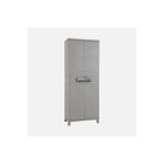 ENLIS 3 Raflı Kilitli Plastik Dolap Gri İki Kapılı Çok Amaçlı Banyo Balkon Dolabı (65x40x172 cm)