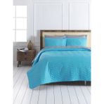 Enlora Home Çift Taraflı Kapitone Yatak Örtüsü Seti Çift Kişilik MaxiColor Turkuaz - 200 x 220 cm