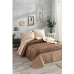 Enlora Home Kapitone Yatak Örtüsü Seti Çift Kişilik Creative Kahve