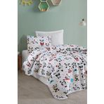 Enlora Home Kapitone Yatak Örtüsü Seti Tek Kişilik LovePandas Beyaz