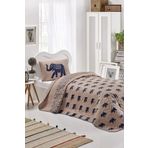 Enlora Home Tek Kişilik Kapitone Yatak Örtüsü Seti Fil Mavi