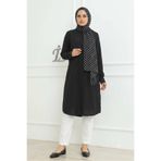 EnModa Kadın Terrycotton Gizli Düğmeli Boyfriend Uzun Tunik Gömlek & Tesettür Gömlek