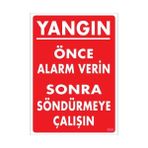 Ennalbur Dek FL 869 Yangın Nasıl Söndürülür Uyarı Levhası 25 x 35 cm