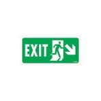Ennalbur Exit Sağ Aşağı Uyarı Levhası 17,5 x 25 cm KOD:957
