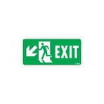 Ennalbur Exit Sol Aşağı Uyarı Levhası 17,5 x 25 cm KOD:958