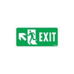 Ennalbur Exit Sol Yukarıı Uyarı Levhası 17,5X25 KOD:960