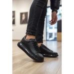 Enoch Erkek Alex Model Jel Taban Sneaker Oversize Kalın ve Parlak Tabanlı Lüks Sokak Modeli - Siyah