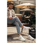 Enoch Erkek Günlük Spor Ayakkabı Kalın Tabanlı Sneaker Çift Şeritli Modern Court Modeli