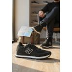 Enoch Erkek H Logolu Tırtıklı Tabanlı Retro Stil Günlük Spor Ayakkabı Sneaker - Siyah - Beyaz