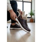 Enoch Erkek Hakiki Deri Ortopedik Kalın Taban Perforeli Casual Spor Ayakkabı - Kahve
