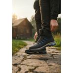 Enoch Erkek Siyah Mavi Waterproof Kürklü Outdoor Trekking ve Doğa Yürüyüş Botu - Siyah - Mavi