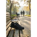 Enoch Erkek Spor ve Günlük Ayakkabı Tam Ortopedik Tabanlı Siyah Keten Görünümlü Sneaker