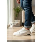Enoch Hakiki Deri Jel Taban Destekli Bağcıklı Erkek Sneaker Ayakkabı - Beyaz