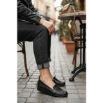 Enoch Kadın Minimalist Metal Aksesuarlı Ortopedik Hakiki Deri Comfort Babet