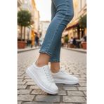 Enoch Kadın Siyah Platform Tabanlı Sneaker Ortopedik Günlük Rahat Spor Ayakkabı - Beyaz