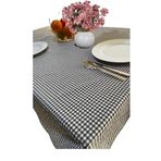 Enoteks 160x170 Cm Gri Küçük Kare Desen Pötikareli Masa Örtüsü, Sofra Bezi, Piknik Örtüsü