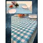 Enoteks 160x170 Cm Mavi Büyük Kare Desen Pötikareli Masa Örtüsü, Sofra Bezi, Piknik Örtüsü