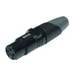 ENOVA XLR Kablo Konnektörü Dişi 3-Pin Siyah Muhafaza Ve Gri Koruma, Lehim Bağlantı Yuvaları