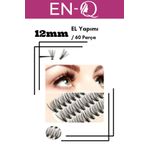 ENQ Yapıştırıcı Hediyeli 12 Mm El Yapımı Tekli Takma Kirpik 1 Kutu / 60 Adet